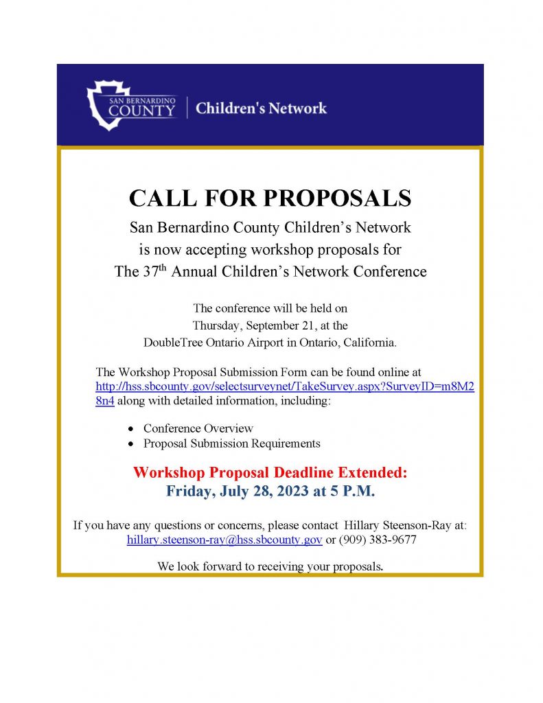 SB County Children's Network Workshop Proposal flyer
